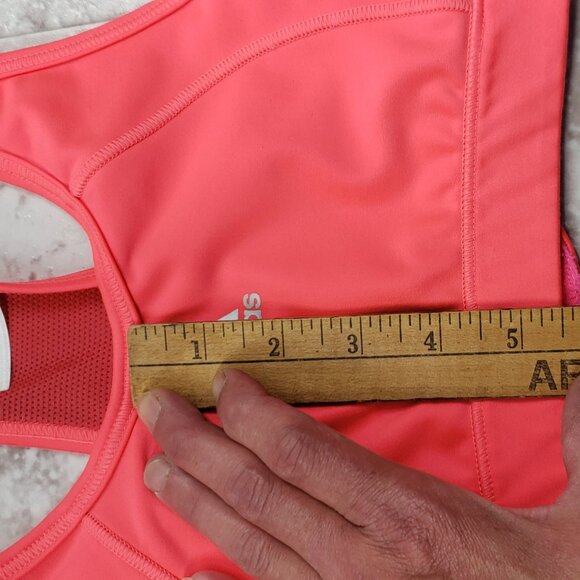 Adidas Mesh Lined Racerback Sports Bra Neon Orange Techfit Control Size S - Picture 6 of 11